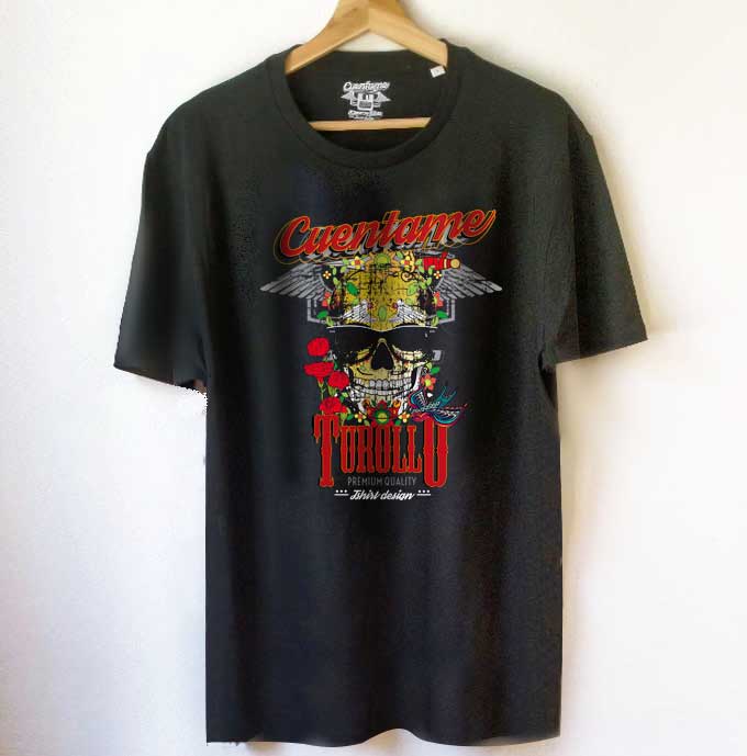 camiseta negra calavera cuentameturollo