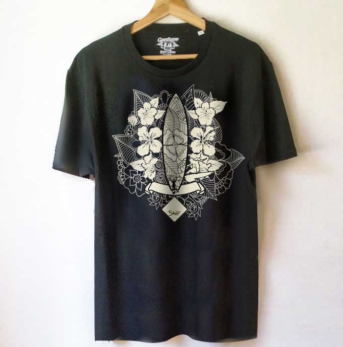 camiseta negra surf cuentameturollo