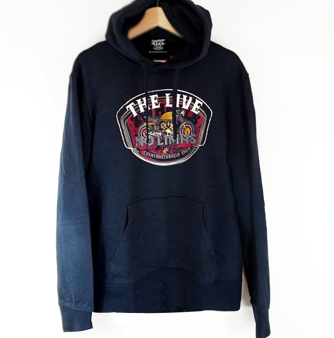 sudadera capucha azul marino cuentameturollo