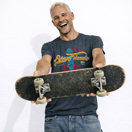 camiseta azul jaspe skate