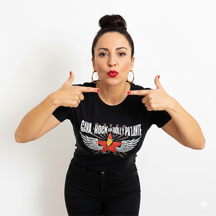 camiseta negra rock and roll